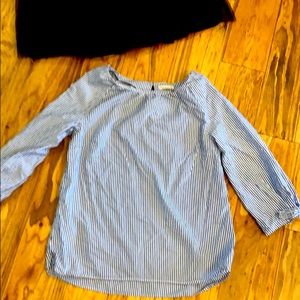 Blue and white striped shirt